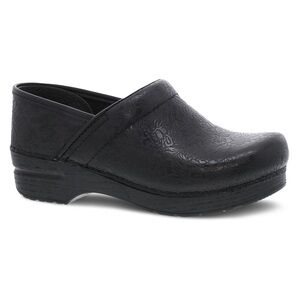 Dansko Professional Black Filigree Leather Clog